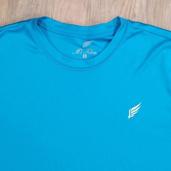 🧡Mi Falcon Blue Short Sleeve Athletic Shirt Large - Picture 3 of 10